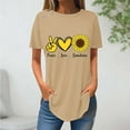 thumbnail image 2 of DeHolifer T Shirt for Women Crewneck Summer Sunflower Print Short Slleve Tee Tops Loose Casual T Shirt Beige L, 2 of 3