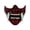 A005- Red, variant on Half Face Oni Mask Black Resin Halloween Mask 1 Pack for Masquerade Party Accessory