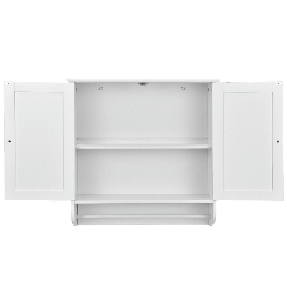 Finihen Bathroom Wall Cabinet, Wall Mounted Bathroom Cabinet, Medicine Cabinet, Wall Mounted Bathroom Storage Medicine Cabinet with Towel Bar, White Finihen Bathroom Wall Cabinet, Wall Mounted Bathroom Cabinet, Medicine Cabinet, Wall Mounted Bathroom Storage Medicine Cabinet with Towel Bar, White