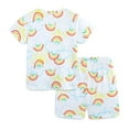 thumbnail image 4 of CYRBOKO Boys Outfit Sets, Elastic Waist Lightweight Short Sleeve Cotton Summer Clothing Sets White Size 6 T, 4 of 7