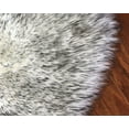 thumbnail image 2 of Soho Luxurious Faux Sheepskin Oval Shape White with Black Tips Shag Area Rug, 2 of 5