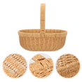 thumbnail image 3 of Handheld Storage Basket Plastic Imitation Rattan Basket Outdoor Picnic Basket, 3 of 6