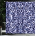 thumbnail image 4 of Ambesonne Mandala Shower Curtain, Bohemian Floral Circle, 69"Wx75"L, Purple White and Blue, 4 of 5