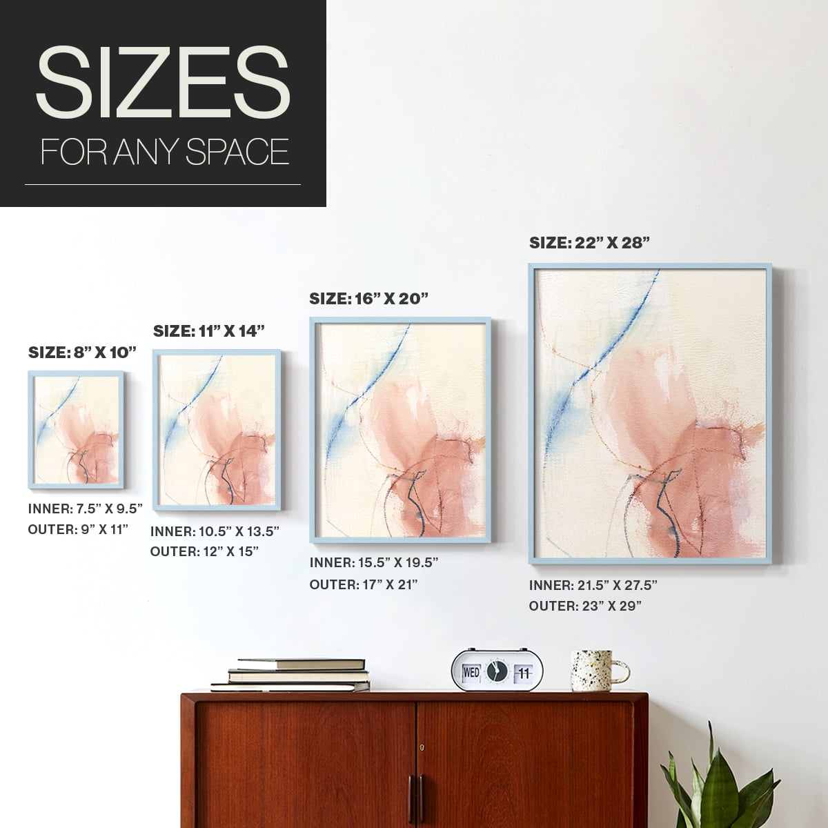 Barxan II Framed Print in Blue Solid Wood Framed Print No Nail Hanging