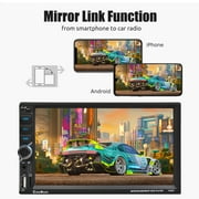 ESSGOO Wireless 7 Car Stereo Apple Carplay & Android Auto, 5.0 Bluetooth Car Radio Receiver, Mirror Link,Supported Rear Camera FM Radio Type-C/USB Fast Charging