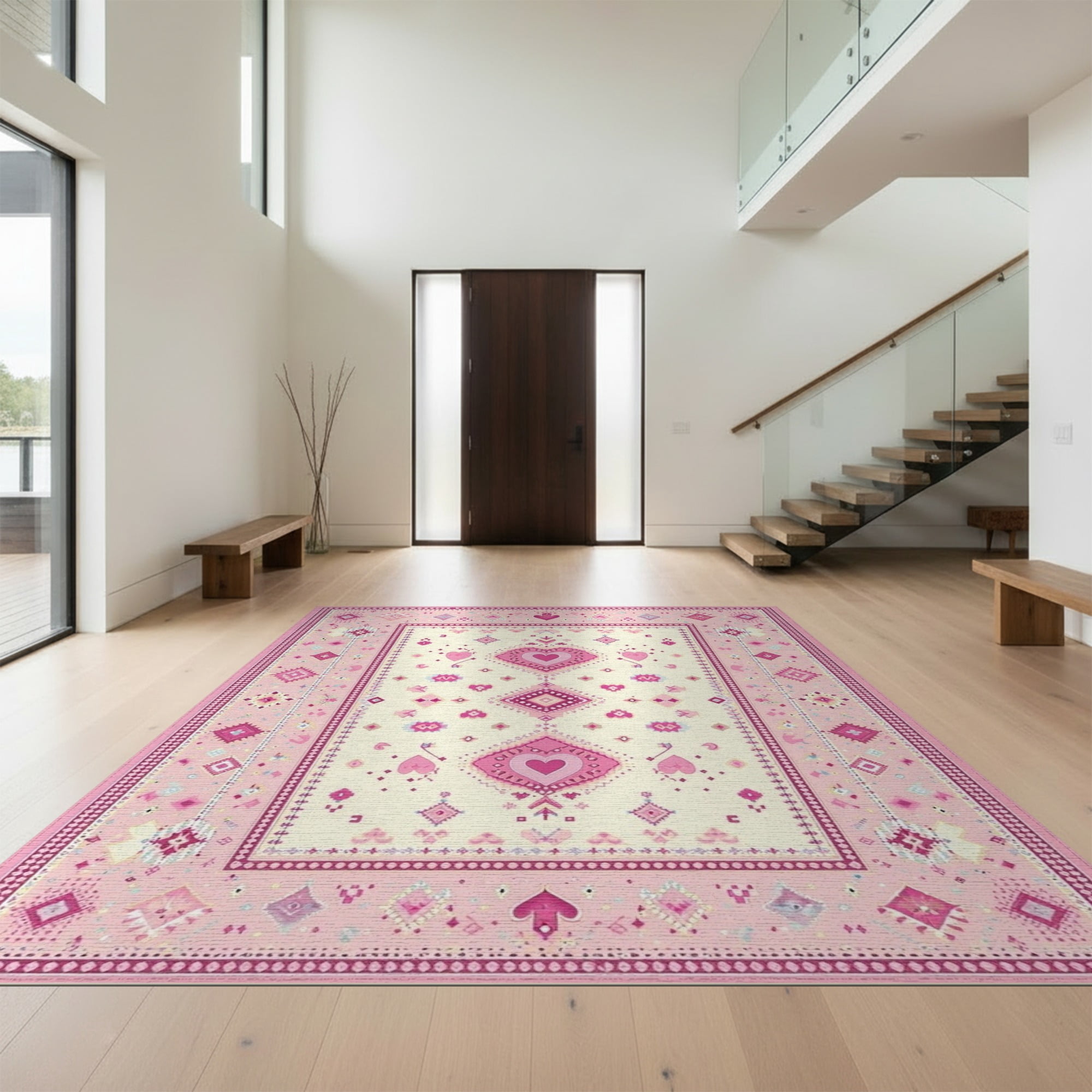 Whimsy Purple UPC 468879287784 - Design&I 9 x12 Washable Area Rug Sleek Flatweave Pet ...