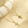 thumbnail image 6 of NICKSUN 18K Gold Plated Stainless Steel Cross Pendant Necklace, Square Cubic Zirconia Figaro Chain Choker Clavicle Necklaces for Women Religious Jewelry Gift, 6 of 6
