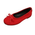 thumbnail image 2 of Miluxas Women's Soft Memory Foam Cushioned Faux Suede Home Ballet Flats A-Red 5.5(36), 2 of 9