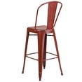 thumbnail image 5 of Bowery Hill 30" Metal Bar Stool in Distressed Kelly Red, 5 of 7