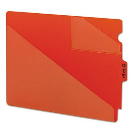 Smead Out Guides with Diagonal-Cut Pockets, Poly, Letter, Red, 50/Box