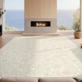 thumbnail image 2 of Design&I 8'x10' Washable Area Rug Snag-Free Neutral Vine Delicate Botanical Scroll Border Beige Cream for Dining Room, Large Office, Lounge, 2 of 7