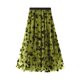 thumbnail image 3 of Gibobby faldas aesthetic Falda de malla larga elástica de cintura alta para mujer primavera verano plisada para mujer(Verde， XXXL), 3 of 4