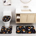 thumbnail image 5 of FRAMICS Halloween Shower Curtain Sets with Rugs, 16 Pc Pumpkin Spooky Ghost Bathroom Sets, Black Waterproof Fabric Shower Curtain with 12 Hooks and Toilet Rugs, 5 of 10