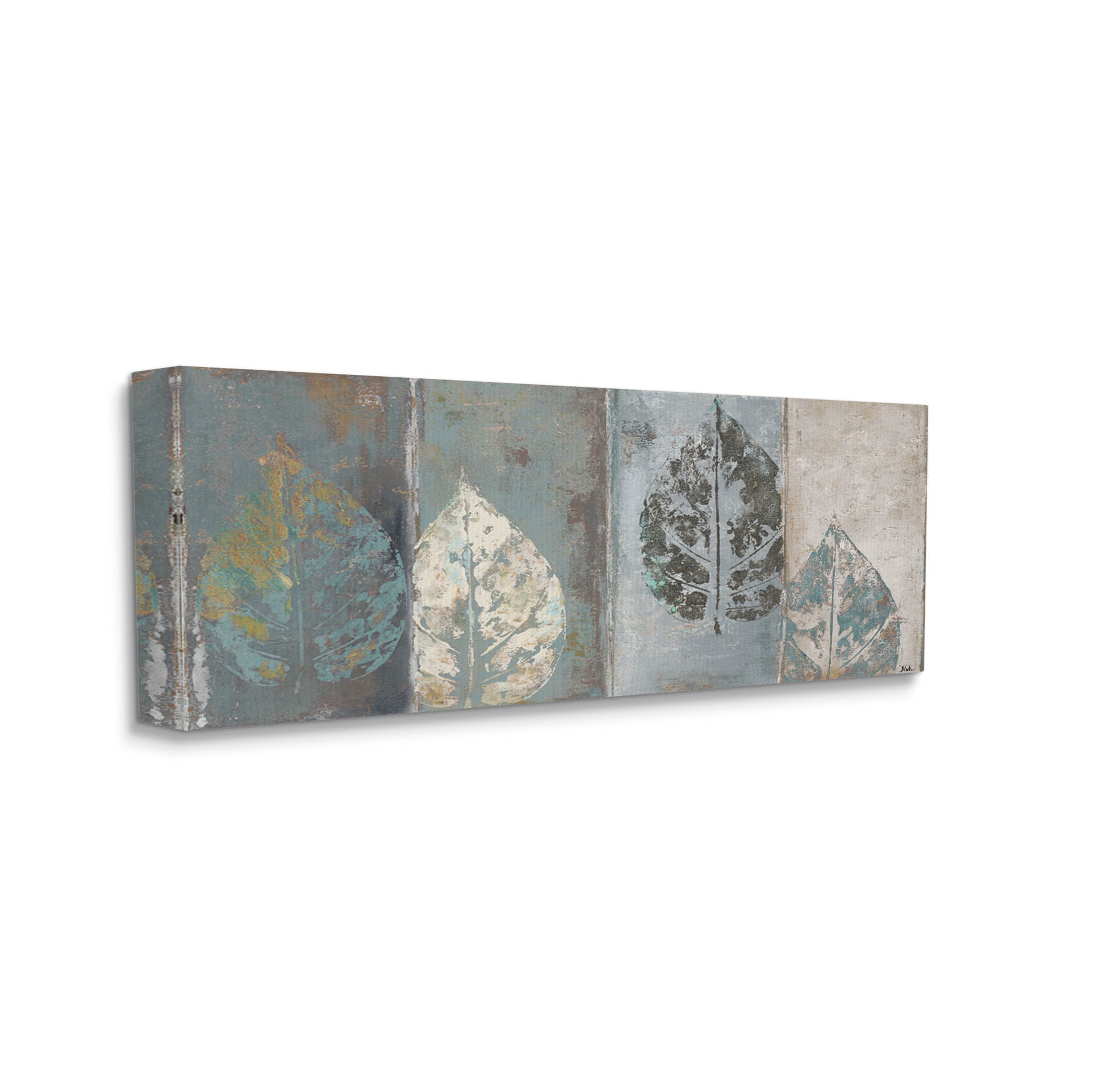 Stupell Industries Rustic Weathered Leaf Motif Graphic Art Gallery Wrapped Canvas Print Wall Art, Design by Patricia Pinto