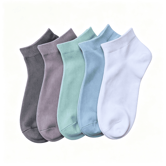 TELOLY Women Viscose Bamboo Ankle Socks Low Cut Thin Sock Lightweight Pastal Color Soft Sock 5 Pairs Socks for Women Ankle