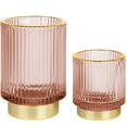 thumbnail image 1 of Soporte organizador para brochas de maquillaje FullMeet Crystal Glass Pink, 1 of 8