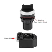 Uxcell Rotary Selector Switch 2 Positions 2NO Momentary AC 600V 10A 22mm 7/8 Panel Mount 2pcs