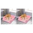 thumbnail image 4 of Bandeja de inodoro de entrenamiento Methold para gatos y mascotas desmontable Rosa Pequeño 2piezas, 4 of 6