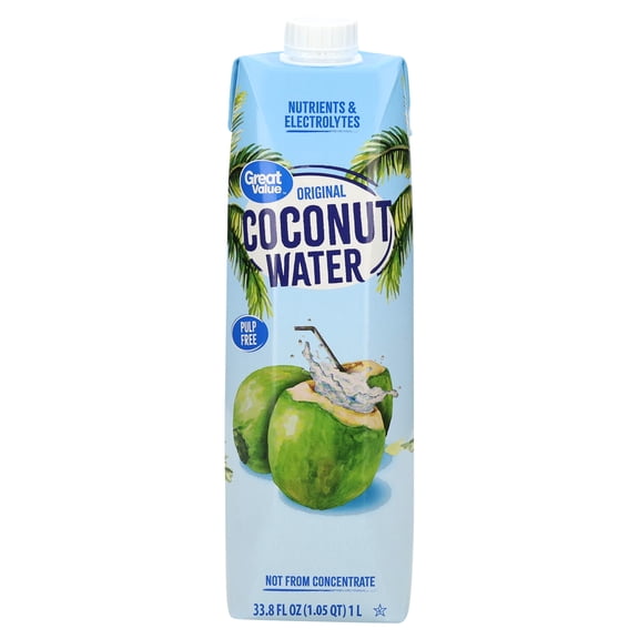 Great Value Original Coconut Water, Pulp Free, 33.8 fl oz
