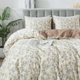 thumbnail image 2 of HoneiLife 3pc Duvet Cover King Size - 100% Cotton Comforter Floral Breathable Duvet Cover with Zipper Closure & Corner Ties, Brown Branches, 2 of 8