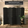 thumbnail image 2 of Red Lantern 6 ft. Tall Diamond Weave Fiber Room Divider - Black - 5 Panel, 2 of 6