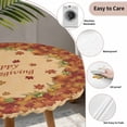 thumbnail image 3 of Fall Round Tablecloth for 45-54 Inch Tables,Fitted Table Cover with Elastic Edge,Thanksgiving Pumpkins Autumn Harvest Maple Leaf Waterproof Outdoor Table Cloth Protector for Patio Garden Dinner, 3 of 9