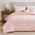 thumbnail image 2 of Sleep Zone 85gsm Cationic Microfiber Comforter Set, Luxury Ultra Soft All Season Bedding, Twin/Twin-XL Pink, 2 of 11