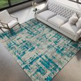 thumbnail image 2 of Dalyn Brisbane Area Rug BR5 Br5 Teal Teal Lines Blocks 3' x 5' Rectangle, 2 of 2