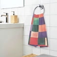 thumbnail image 3 of Yayeee 2 Pack Hand Towels for Bathroom 100% Cotton 16" x 28" Soft Absorbent Kitchen Towel, Red and Purple Plaid Pattern, 3 of 7