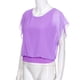 thumbnail image 5 of Blusa holgada informal de manga corta con manga de murciélago y gasa para mujer, 5 of 5