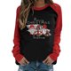 thumbnail image 1 of Pntutb Blusa de manga larga con estampado de Merry Chriasmas y bloque de color con cuello redondo para mujer Pntutb Pntutb-2987, 1 of 4