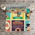 thumbnail image 3 of Ambesonne Colorful Quilted Bedspread Set 3 Pcs, Carnival Old Circus, King Size, Multicolor, 3 of 3