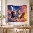 thumbnail image 5 of Three Horses Galloping in Shallow Water Against a Cosmic Sky, Majestic Fantasy for Nature Lovers, Celestial Equine Wall Art, Birthday Gift Tapestry Wall Hanging for Bedroom and Living Room, 5 of 7