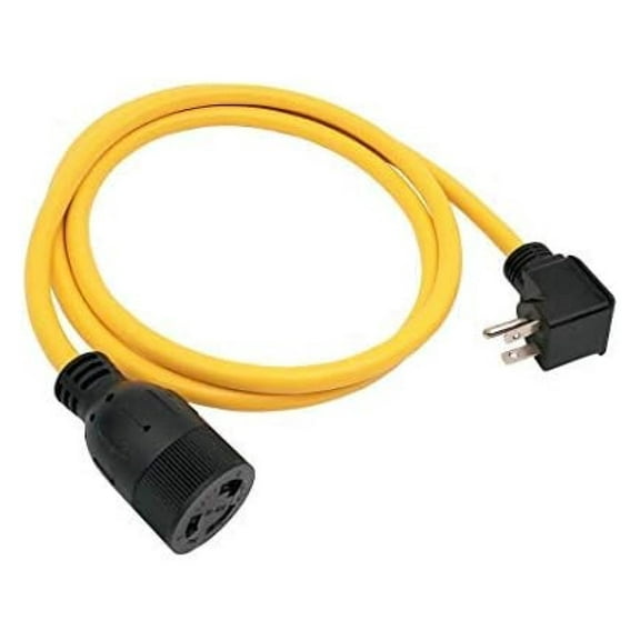6-20P to L6-20R Adapter Cord, 6FT - 20 Amp Right Angle Power Adapter, NEMA 6-20 Plug to Locking Receptacle, SJTW 12AWG Heavy Duty Power Cord