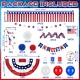thumbnail image 2 of Tumao 35Pcs 4th of July Parade Car Decoration Kit, Patriotic Parade Golf Cart Decor, Pleated Fan Flag, Foil Fringe Garland, Tinsel Garland for Independence Day Memorial Day and Veterans Day, 2 of 8