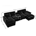 thumbnail image 5 of FFH 125" Modular Sectional Sofa with Double Chaise Oversized U Shaped Cloud Couch for Living Room, 4-Seat, Storage Console, USB Ports, Corduroy Black, 5 of 5