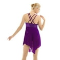 thumbnail image 3 of TSSOE Women's Shiny Sequins Asymmetrical Mesh Ballet Figure Skating Leotard Dress Gymnastics Dark Purple XS, 3 of 7