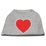 Pet Dog Cat Shirt Screen Printed, "Swiss Dots Red Heart"