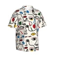 thumbnail image 2 of Daiia Aabstract Eyes Hawaiian Shirt for Men Gentle Cotton Regular Short Sleeve Casual-Large, 2 of 9