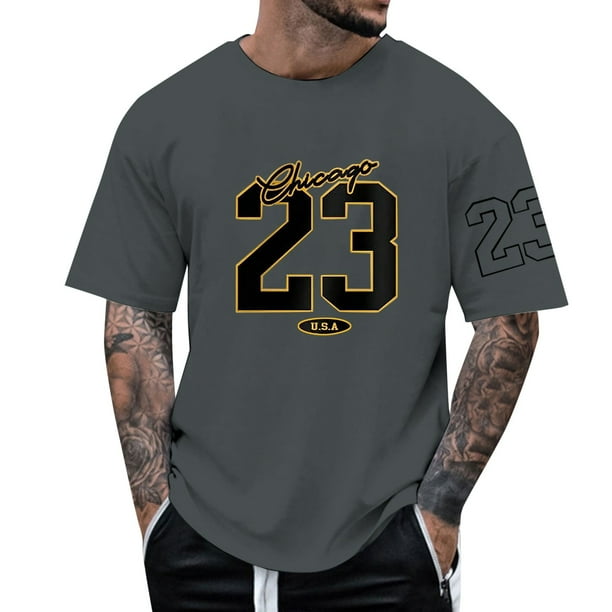 Camiseta personalizada con estampado alfanumérico para hombre - Cuello redondo y manga corta - Mezcla de algodón, nombre/número personalizado para regalos únicos