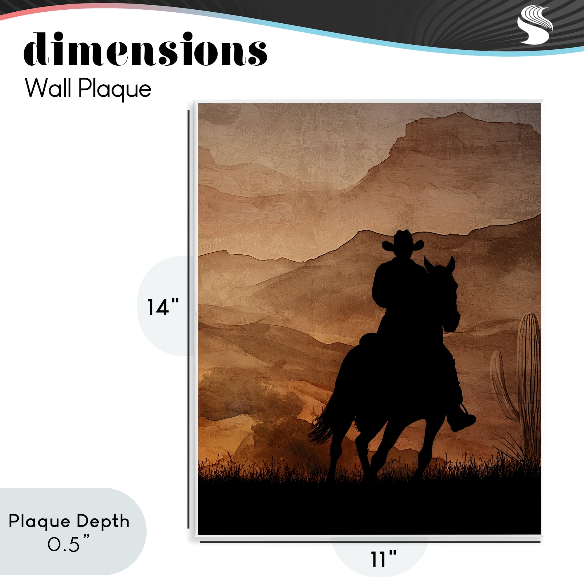 Stupell Industries Cowboy's Sunset Ride Wall Plaque Art, design by Kim Allen