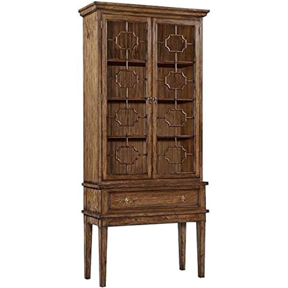Rustic Modern China Cabinet with Elegant Glass Doors