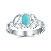 Bling Jewelry Womens Delicate Oval Gemstone Silver Ring for BFF Sorority Sister Celtic Knot Design