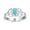 Blue-Turquoise, variant on Womens Delicate Oval Gemstone Silver Ring for BFF Sorority Sister with Celtic Knot Design