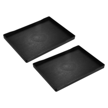 Uxcell 7" x 10" Small Black Mini Tray Plastic Rectangular Wooden Serving Trays Black 2Pack