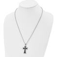 thumbnail image 4 of Stainless Steel Polished With Carbon Fiber Inlay Cross 22In Necklace Made In China -Jewelry By Sweet Pea, 4 of 7