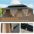 thumbnail image 3 of Covered Outdoor Universal 12‘x20’ Gazebo Curtain Replacement with 4 Panel Zippered Grey Sidewalls, 3 of 5