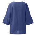 thumbnail image 4 of Hauts à Manches 3/4 pour Femmes Mode Été Col Rond Manches 3/4 Blouses Décontractées Unies Hauts Blouses et Hauts Mode Hauts pour Femmes Manches 3/4 Hauts à Manches 3/4 pour l'Été, 4 of 11