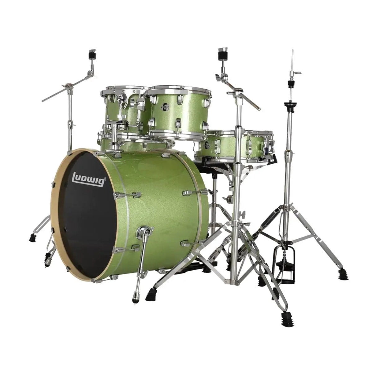 Ludwig Evolution 5-Piece Drum Set w/Hardware, 22" Kick, Mint Sparkle