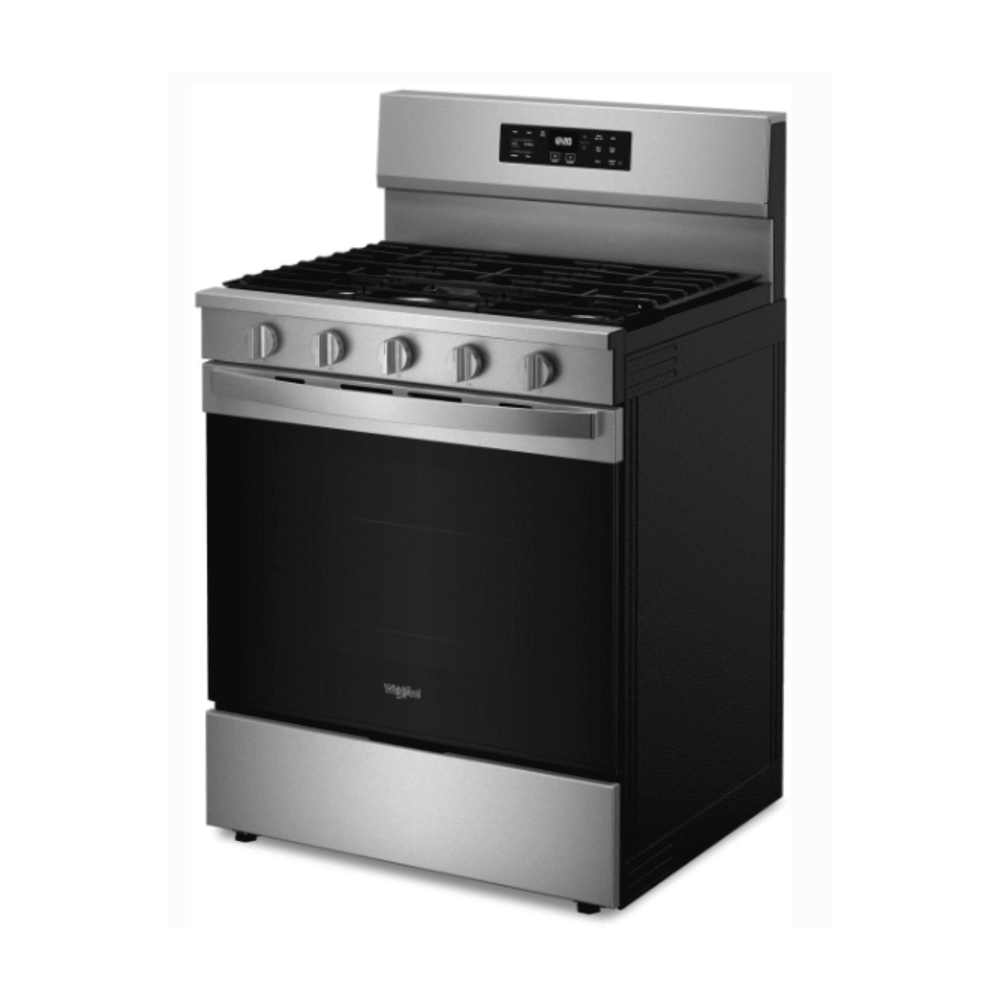 Whirlpool 30 Inch Freestanding Gas Range with 5 Sealed Burners, 5.0 cu. ft. Convection Oven, SpeedHeat  in Stainless Steel WFGS5030RS